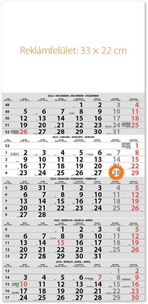 Speditőr naptár egy tömbös öt hónapos